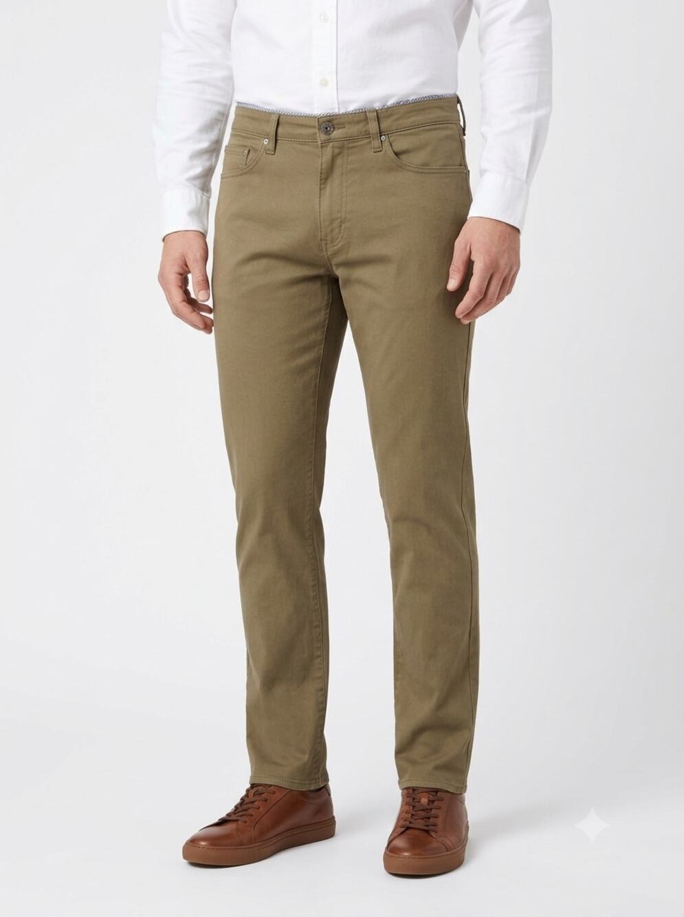 Peter Millar Chino Pants Mens 34 Olive Green Stretch Flat Front 5-Pocket Classic